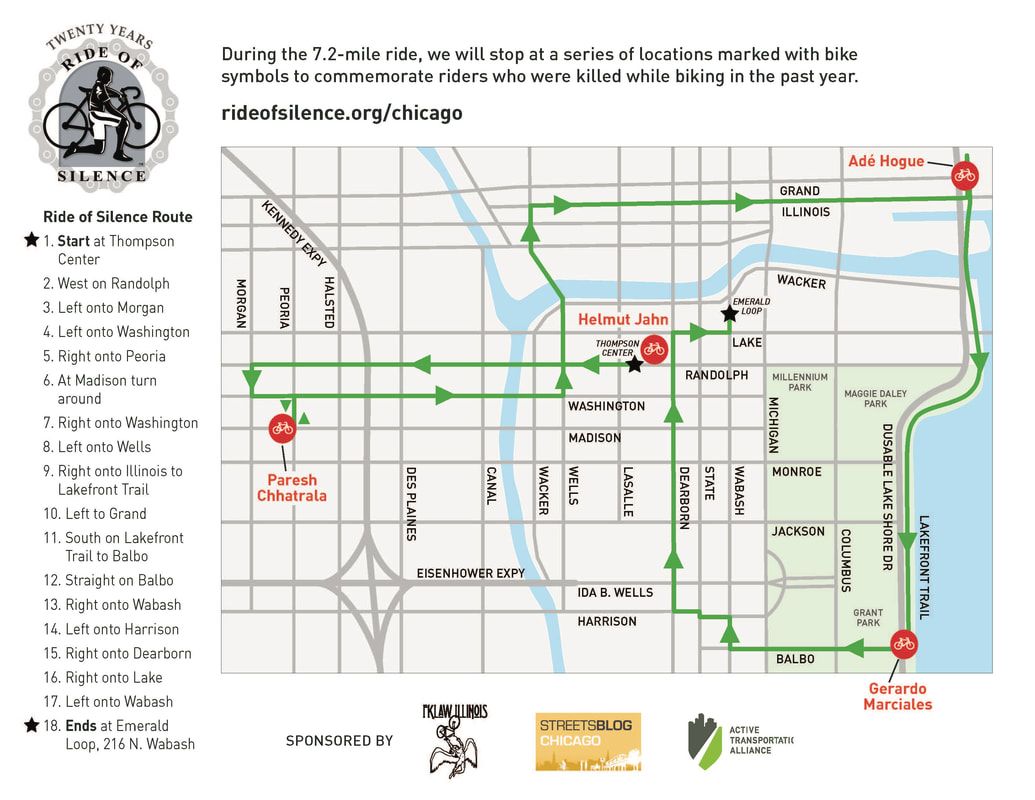 2022 Chicago Ride of Silence Route Map
